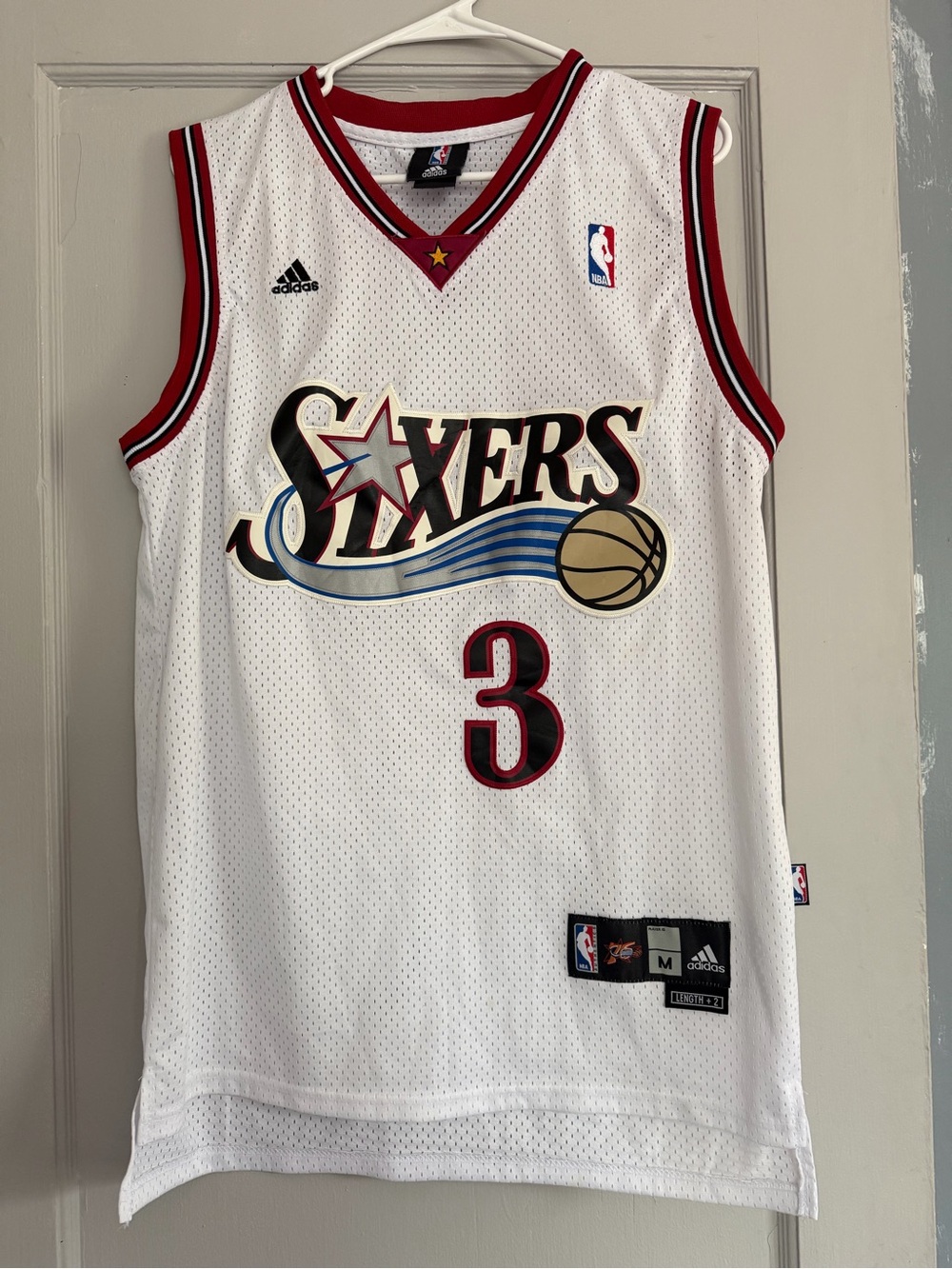 adidas White Philadelphia 76ers Allen Iverson #3 Jersey